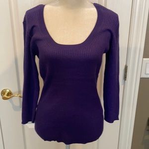 Pierre New York Purple 3/4 sleeve sweater